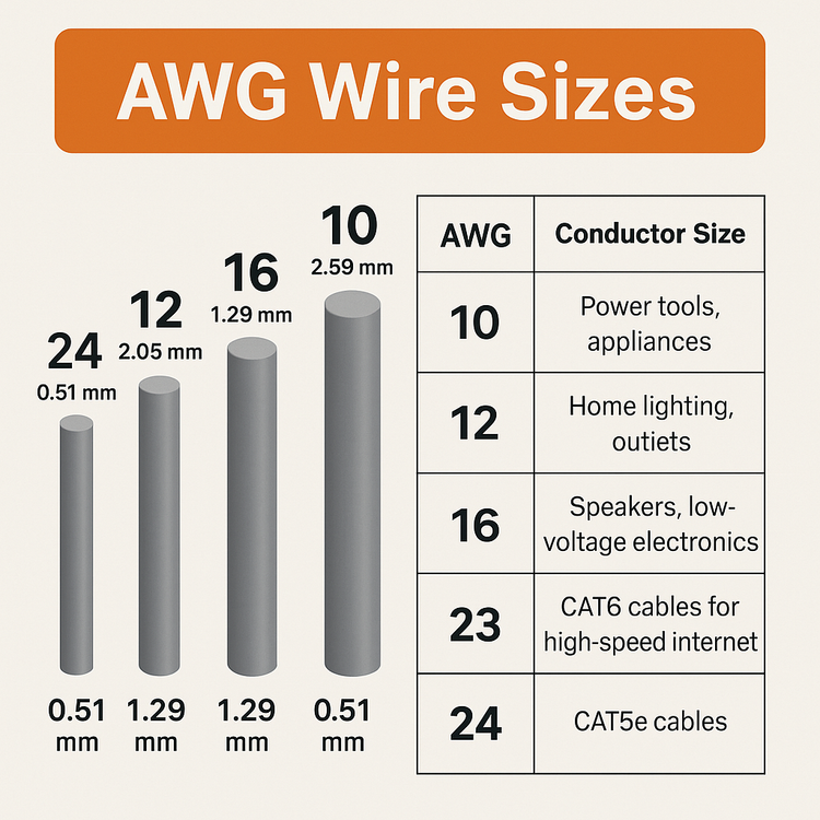 AWG Wire Size Chart & Common Applications: Quick Reference Guide