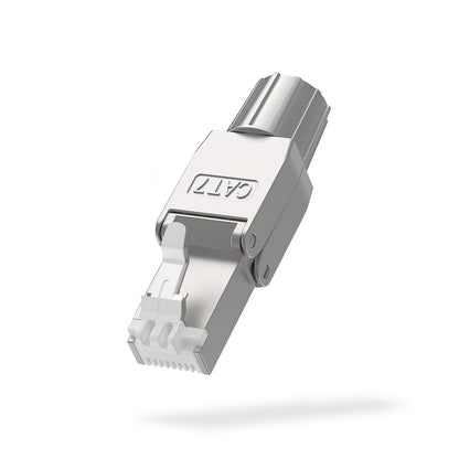 CAT7 & CAT6A Tool-Less RJ45 Connector Full Metal Shielded