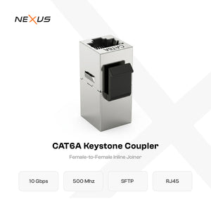 NEXUS CAT6A Coupler SFTP RJ45 10Gbps
