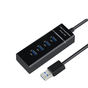 USB 3.0 4-Port Hub 5Gbps High-Speed USB Splitter with Power Support (DC 5V) Plug & Play for Laptop & PC