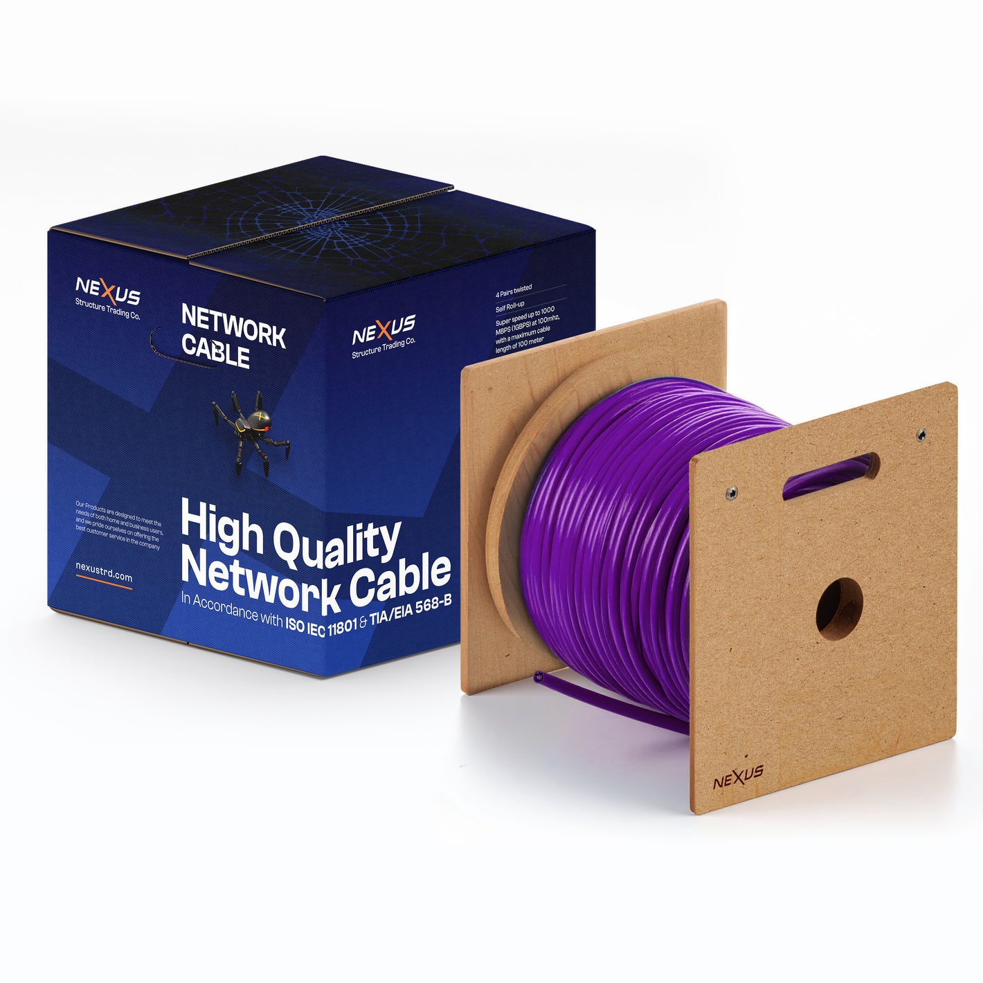Network CAT6A Cable (SFTP) 305m Self Roll-up Box