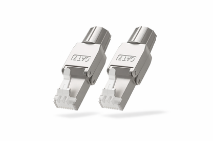 CAT7 & CAT6A Tool-Less RJ45 Connector Full Metal Shielded