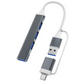 USB 3.0 4-Port Hub with Type-C & USB-A Connector – High-Speed USB Splitter for Laptop, PC & Mac Plug & Play