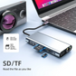 11-in-1 USB-C Hub Adapter – Type-C Dock with 4K HDMI, VGA, LAN, PD Charging, USB 3.0 & SD/TF Card Reader  All-in-One Laptop Docking Station