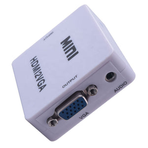 HDMI to VGA Converter Adapter with Audio – Full HD 1080P HDMI to VGA Video Converter for Monitor, Projector & Display
