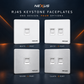Nexus RJ45 Keystone Faceplate | 1 & 2 Port | White & Silver