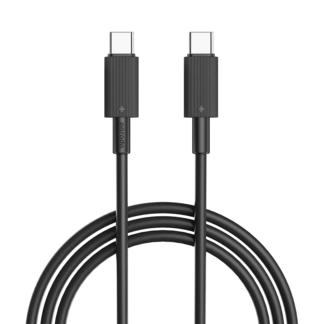 Porodo USB-C to USB-C Durable Charging Cable PD 60W – Braided Fast Charge Cable 1.2M