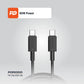 Porodo USB-C to USB-C Durable Charging Cable PD 60W – Braided Fast Charge Cable 1.2M