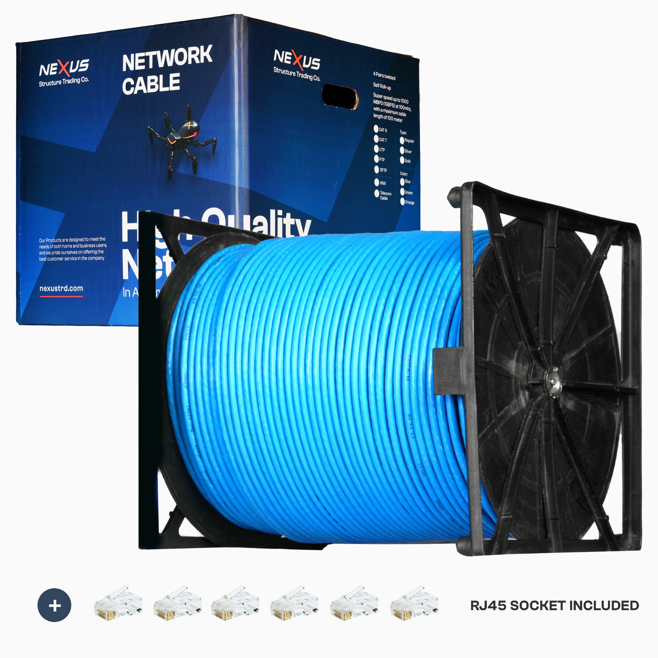 Cat6 Cable Rool CAT6 UTP Ethernet Cable 305m Roll | Gigabit LAN | Dubai UAE