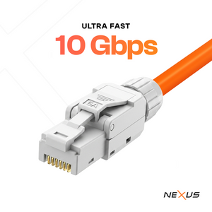 NEXUS CAT6A UTP RJ45 Tool-less Connector 10Gbps Ethernet Termination Reusable Network Plug