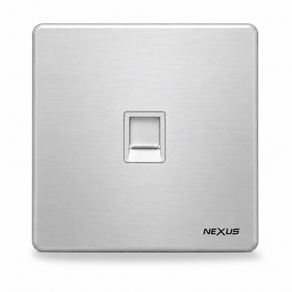Nexus RJ45 Keystone Faceplate | 1 & 2 Port | White & Silver
