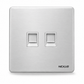 Nexus RJ45 Keystone Faceplate | 1 & 2 Port | White & Silver