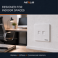 Nexus RJ45 Keystone Faceplate | 1 & 2 Port | White & Silver