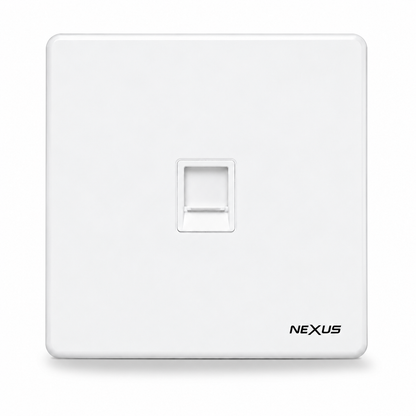 Nexus RJ45 Keystone Faceplate | 1 & 2 Port | White & Silver